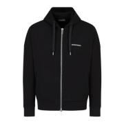 Zwarte Hoodie van Dubbel Jersey met Logo Emporio Armani , Black , Here...