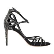 Prachtige Rhinestone Stiletto Sandalen Dolce & Gabbana , Black , Dames