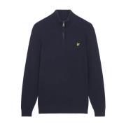 Geribbelde Quarter Zip Trui Lyle & Scott , Blue , Heren