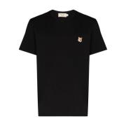 Zwarte T-shirts en Polos met vossenkop-patch Maison Kitsuné , Black , ...