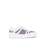 Witte/Roze Violet Glitter Sneakers Jimmy Choo , Multicolor , Dames