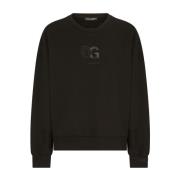 Klassieke Logo Patch Sweatshirt Dolce & Gabbana , Black , Heren