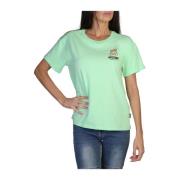 Dames Logo Print T-Shirt Moschino , Green , Dames