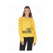 Gele Katoenen Sweatshirt met Inlay Detail Love Moschino , Yellow , Dam...