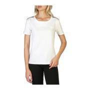 Dames Logo Katoenen T-shirt Moschino , White , Dames