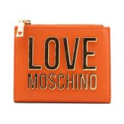 Metallic Portemonnee met Creditcardhouder Love Moschino , Orange , Dam...