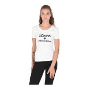 Wit Katoenen Spandex T-Shirt Love Moschino , White , Dames
