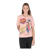 Roze Katoenen T-Shirt Love Moschino , Pink , Dames