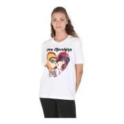 Wit Katoenen T-Shirt Love Moschino , White , Dames