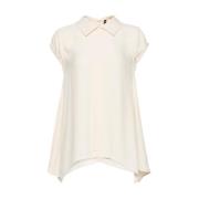 Stijlvolle Top Kraag Manila Grace , White , Dames