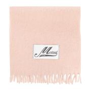 Wollen sjaal met logo Marni , Pink , Dames