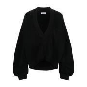 Zwarte Sweaters met Logo Print The Attico , Black , Dames