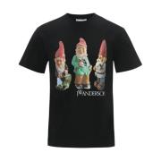 Grafische Print Gnome Trio T-Shirt JW Anderson , Black , Heren