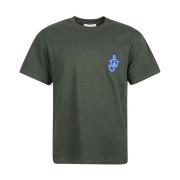 Katoenen T-Shirt met Logo Patch JW Anderson , Green , Heren