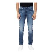 Blauwe Heren Jeans Hugo Boss , Blue , Heren