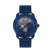 Blauwe Analoge Leren Horloge Police , Blue , Heren