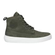 Premium Leren Hoge Top Sneaker Blackstone , Green , Heren