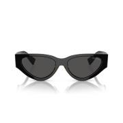 Trendy Cat-Eye Zonnebril met Donkergrijze Lenzen Miu Miu , Black , Dam...