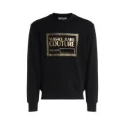 Zwart en Goud Logo Sweatshirt Versace Jeans Couture , Black , Heren