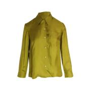 Pre-owned Silk tops Prada Vintage , Green , Dames