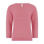 Gestructureerde A-Shape Jumper Bluser Skovhuus , Pink , Dames