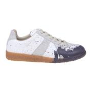 Leren sneakers met verf detail Maison Margiela , White , Dames