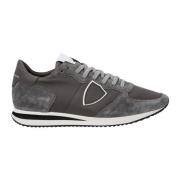 Lage Top Sneakers met Golvende Inzetstukken Philippe Model , Gray , He...