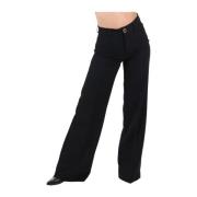 Flared Broek met Hoge Taille voor Dames Liu Jo , Black , Dames