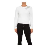 Geborduurde witte longsleeve Liu Jo , White , Dames