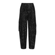 Cargo Broek met Pailletten Rotate Birger Christensen , Black , Dames