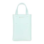 Nano Museo Handtas in Lichtblauw Leer Marni , Blue , Dames