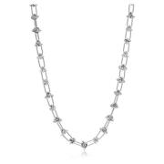 Women's Silver Barbed Wire Necklace Nialaya , Gray , Dames