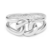 Eternal Knot Sterling Silver Ring Nialaya , Gray , Heren