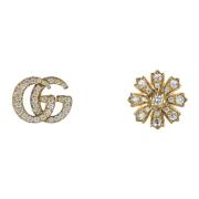 Flora oorbellen met Double G detail in geel goud en diamanten Gucci , ...