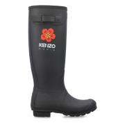 Zwarte Gesloten Schoenen met Hoge Schacht Kenzo , Black , Dames