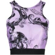 Paarse Waterverf Barok Top Versace Jeans Couture , Purple , Dames