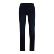 Slim-Fit Regular-Rise Jeans in Comfortabel Blauw Stretchdenim met Luxe...
