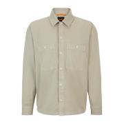 Overshirt van Garment-Dyed Katoenen Twill Hugo Boss , Beige , Heren