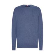 Pima Katoen Kasjmier Crewneck Pullover Tommy Hilfiger , Blue , Heren