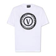 T-shirt met logo Versace Jeans Couture , White , Heren