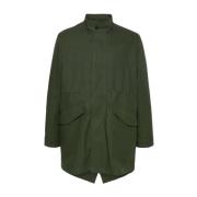 Militair Groene Katoenen Twill Jas Maison Kitsuné , Green , Heren