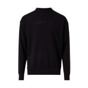 Heren Crewneck Sweater met Logo Borduursel Calvin Klein , Black , Here...