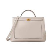 Zijden Kalfsleren Tas Mulberry , White , Dames