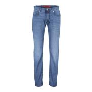 Blauwe Denim Jeans, Slim Fit, 5-Pocket Model Pierre Cardin , Blue , He...