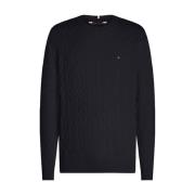 Klassieke Cable Crewneck Trui Tommy Hilfiger , Blue , Dames