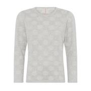 Gestippelde O-Neck Pullover Blouse Skovhuus , Gray , Dames