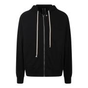 Cotton Jersey Zip-Up Hoodie Rick Owens , Black , Heren