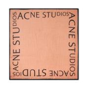 Logo Wollen Sjaal in Blush Pink Acne Studios , Pink , Dames