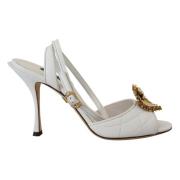 Luxe Stiletto Hoge Hak Sandalen Dolce & Gabbana , White , Dames