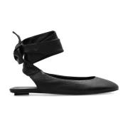 ‘Cloe’ leren Ballerina The Attico , Black , Dames